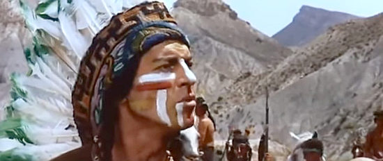John Clarke as Chief Numitah expresses his desire for weapons in Finger on the Trigger (1965)