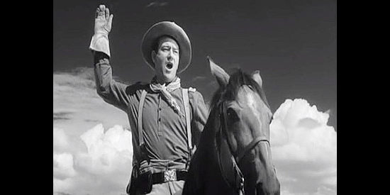 John Wayne as Capt. Kirby York, ordering his troop forward in Fort Apache (1948)