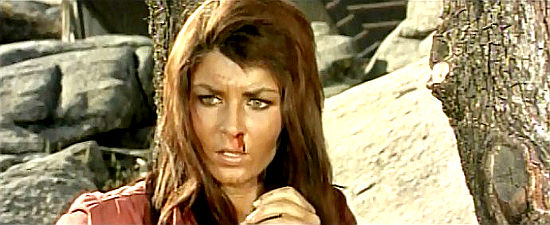Jolanda Modio as Maria, the girl Fletcher steals from another gang member in Face to Face (1967)