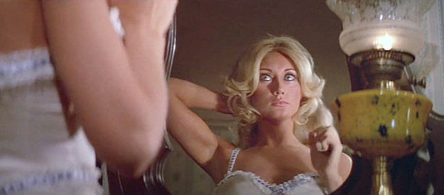 Linda Gaye Scott as Arlette, the robot saloon girl preparing for a tryst with Peter Martin in Westworld (1973)