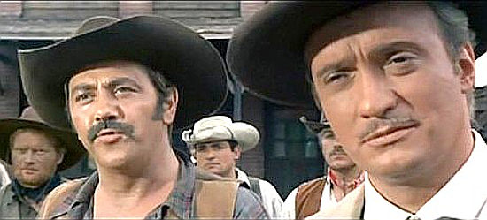 Marcello Tusco as the sheriff with Nando Gazzolo as Ken Kluster in Django Shoots First (1966)