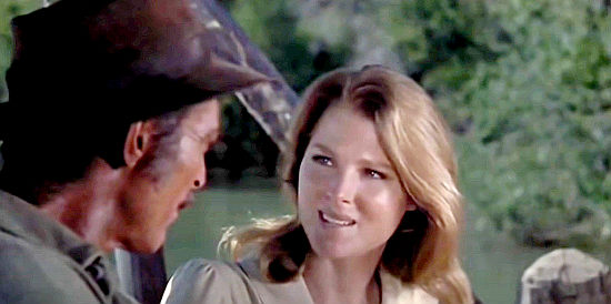 Mariette Hartley as Ann, making a deal with Travis (Lee Van Cleef) in order to keep her man from harm in Barquero (1970)