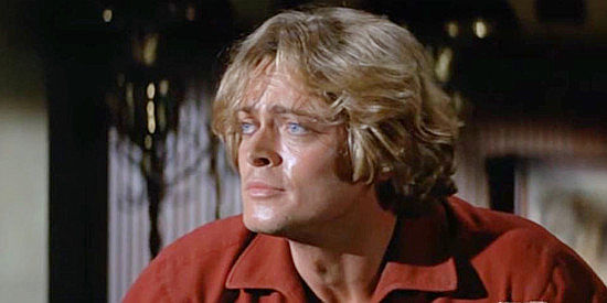 Michael Blodgett as Coy Cavendish, after killing an angry father with a pool ball in There Was a Crooked Man (1970)