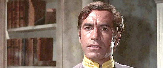 Milo Quesada as Lt. Logan, the Confederate officer leading the mission to recover the stolen gold in Red Blood, Yellow Gold (1967)