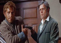 Pat Hingle as Sam Brewster catching Matt Weaver (George Segal) breaking into his home in Invitation to a Gunfighter (1964)