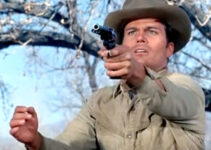 Patrick Wayne as Benny Wallace, learning to shoot without his eyes in An Eye for an Eye (1966)