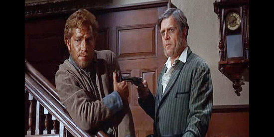 Pat Hingle as Sam Brewster catching Matt Weaver (George Segal) breaking into his home in Invitation to a Gunfighter (1964)