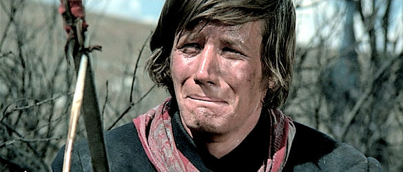 Peter Strauss as Honus, reacting to the death of his comrades in Soldier Blue (1970)