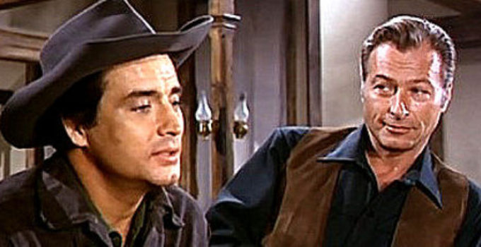Pierre Brice as Reese and Lex Barker as Clint Brenner in A Place Called Glory (1965)