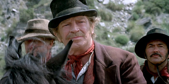 Richard Basehart as Nye Buell, following Capt. Whitmore in his pursuit of Chato in Chato's Land (1972)