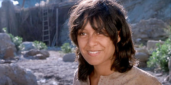 Sonia Rangan as Chato's woman, happy to have her man back home in Chato's Land (1972)