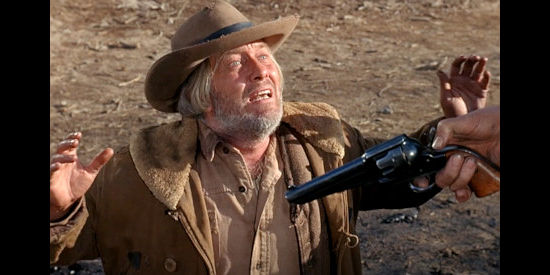 Strother Martin as Trumbull, the no-account who ties in with Ike Slant in An Eye for an Eye (1966)
