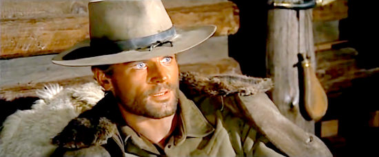 Terence Hill as Cat Stevens visits an old friend named Hutch in Boot Hill (1969)