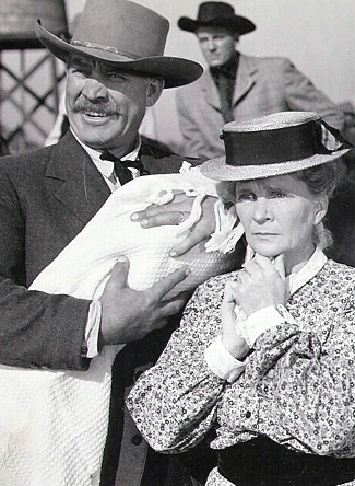 Ward Bond as Marshal Perley Sweet and Mae Marsh as Mrs. Sweet in Three Godfathers (1948)
