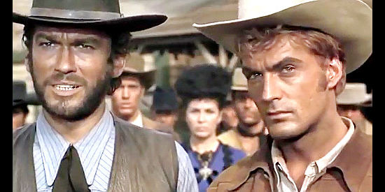 Brothers Daniel (Ivan Rassimov as Sean Todd) and Robert (Roberto Miali as Jerry Wilson) face down trouble in The Taste of Vengeance (1969)