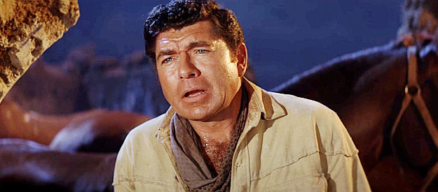 Claude Akins as Frank, explaining why he's haunted by his wife's death in Return of the Seven (1966)