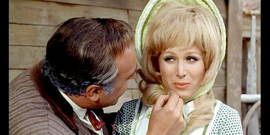 Conny Caracciolo as Jill, getting bashful as Turner teases in Rattler Kid (1968)
