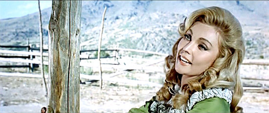 Dyanik Zurakowska as Elisabeth Forrest shares a happy moment with Johnny in Dead Mean Don’t Count (1968)