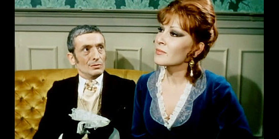 Eleanora Vargas as Judith makes a plea for her danceers as Mr. Pin (Jacques Herlin) looks on in Adios Hombre (1967)