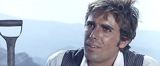 George Hilton as Manolo Sanchez wonders about the wisdom of going for the gold with just two men in The Ruthless Four (1967)