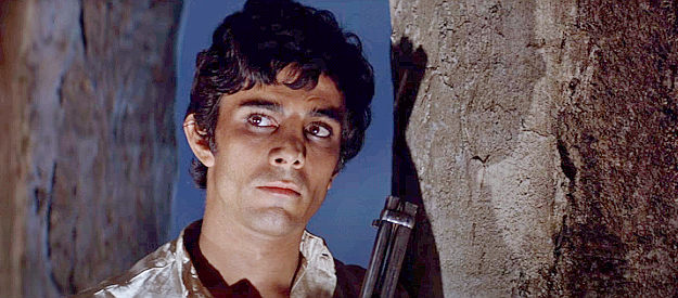 Julian Mateos as Chico, rescued from Lorca's grip by old friends in Return of the Seven (1966)