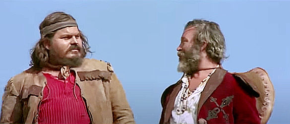Marco Zuaneli as Mexico with his boss Chapaqua (Boby Lapoint) in Chapaqua's Gold (1970)
