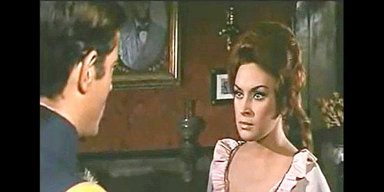 Marta Padovan as Mary McQueen in conversation with Capt. Richard O'Hara  in The Secret of Captain O'Hara (1968)