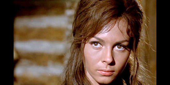 Michele Mercier as Maria Caine, contemplating revenge in Cemetery Without Crosses (1969)