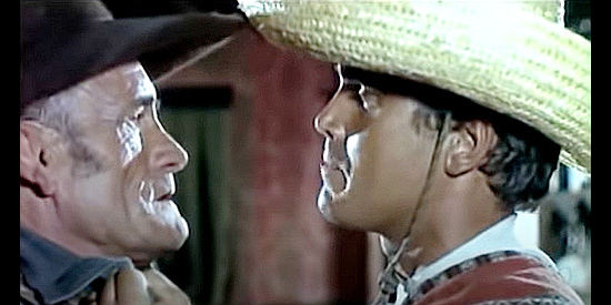 Mike Brendel as Buck Winters has a surprising and uncomfortable reunion with Joaquin Murieta in Murieta (1965)