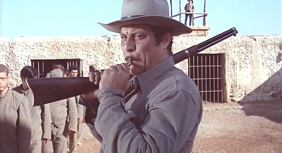 Nello Pazzafini as Bill Savage, Yuma prison guard, in Long Ride from Hell (1968)