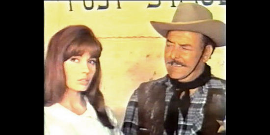 Nuria Torray as Mary Patterson with the sheriff (Arthur Gonzalez) in Ballad a Bounty Hunter (1966)