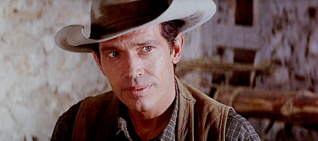 Warren Oates as Colbee, being recruited into the seven with a promise of villages devoid of men in Return of the Seven (1966)