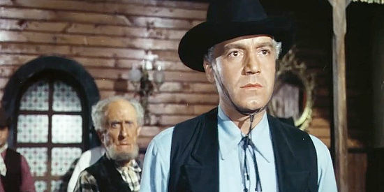 Guido Maculani (Harris Cooper) as the sheriff, confronting Jess for the first time in The Last Gun (1964)