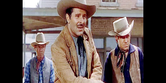 Alexander Scourby as Reece Duncan, warning the settlers not to brand any mavericks on his range in The Redhead from Wyoming (1953)