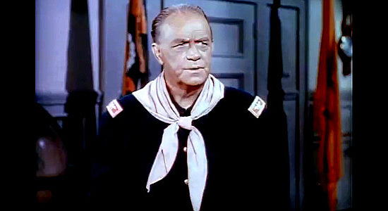 Cliff Clark as Col. George Deering, the man who dispatches Kirby Frye to stop the gun-running in Cavalry Scout (1951)