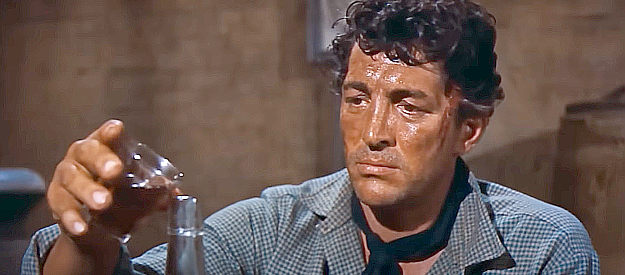 Dean Martin as Dude decides this is one drink he doesn't need in Rio Bravo (1959)
