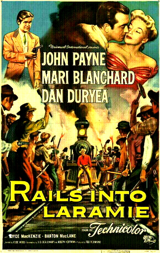 Rails Into Laramie (1954) poster 