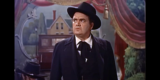 Rhys Williams as the Rev. Simmons, forever pushing for law and order in a lawless town in The Restless Breed (1957)