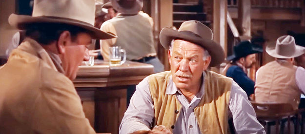 Ward Bond as Pat Wheeler, offering his assistance to old friend Sheriff Chance (John Wayne) in Rio Bravo (1959)