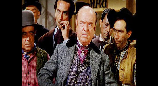 William Frawley as Baldy Gunder, the saloon owner who fires Alter, then loses a fortune to her at the chuck-a-luck table in Rancho Notorious (1952)