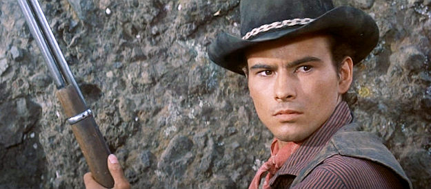 Horst Buchholtz as Chico, the young gun determined to become a member of the seven in The Magnificent Seven (1960)