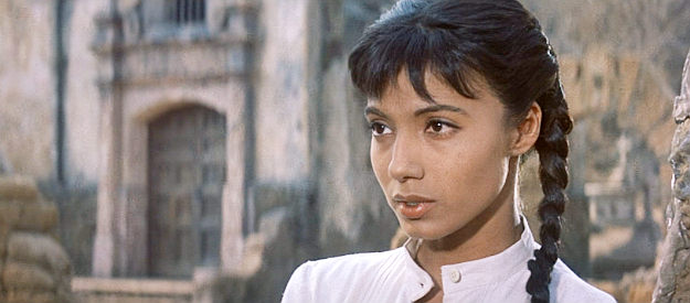 Rosenda Monteros as Petra, finding herself drawn to young gun Chico in The Magnificent Seven (1960)