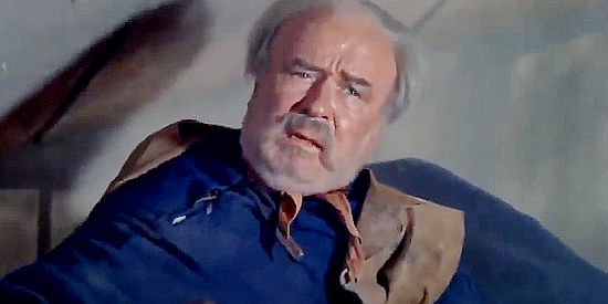 Harry Shannon as rancher John Rutherford, urging Avery to end the violence in The Marauders (1955)