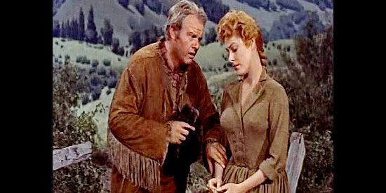 Alan Hale Jr. as Luke Radford, trying to romance a stubborn Mary Stuart Cherne (Eleanor Parker) in Many Rivers to Cross (1955)