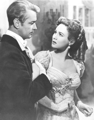 Alan Ladd as Jim Bowie and Virginia Mayo as Judalon de Bornay in The Iron Mistress (1952)