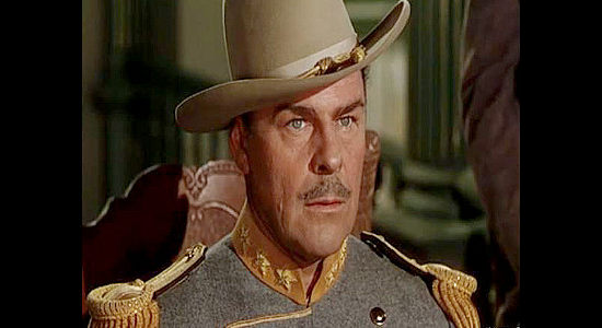 Brian Donlevy as Col. William Clarke Quantrill, dreaming of winning the war in the West for the Confederacy in Kansas Raiders (1950)