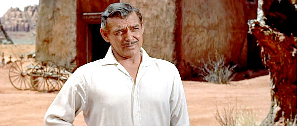 Clark Gable as Dan Kehoe, planning to manipulate four lonely women in The King and Four Queens (1956)