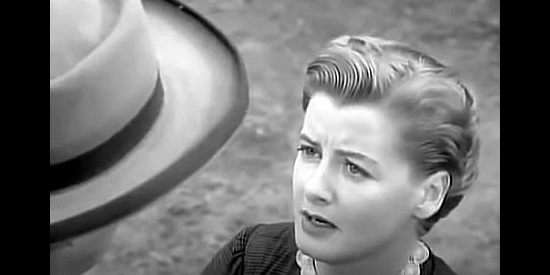 Constance Ford as Claire, the woman who stands by Sheriff Sam Galt in The Iron Sheriff (1957)