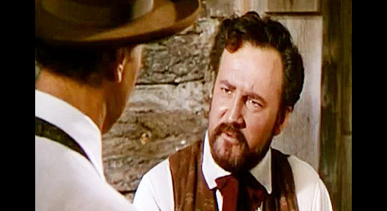 David Bauer as James Black, the blacksmith who makes the Bowie knife for Jim Bowie, partly from remnants of a meteor, in The Iron Mistress (1952)