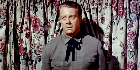 David Bruce as Clay Bennett, the key witness in Merrick's trial in Masterson of Kansas (1954)